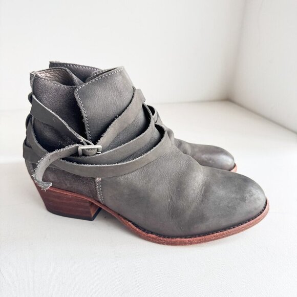 H Hudson London Grey Classic Leather Booties 40 - Picture 6 of 11